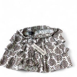 Mink Pink White & Brown Ruffle Skirt – NWT size S preppy summer fairy cottage